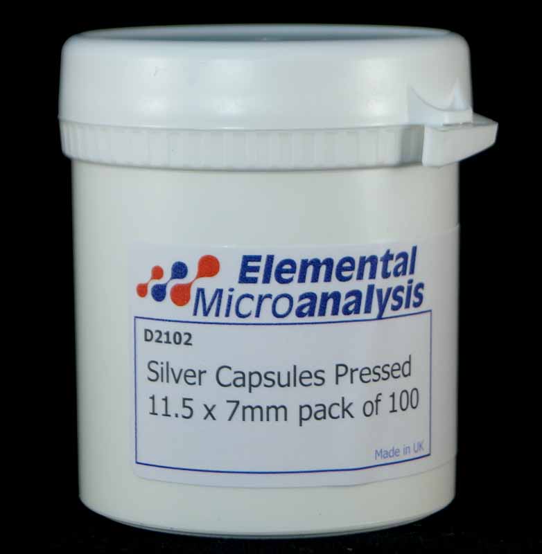 Silver Capsules Pressed 11.5 x 7mm pack of 100